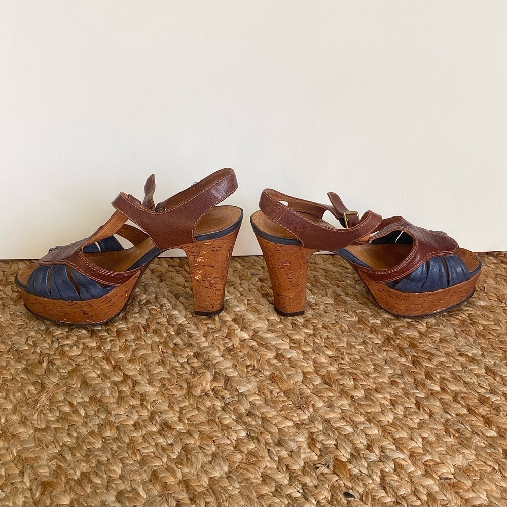Chie Mihara Tan and Blue Platform Heels - Picture 7 of 15